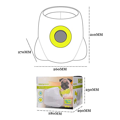 N / B Lanzador de Bolas para Perros Grandes, Lanzador de Bolas automático Interactivo de Juguete para Perros, con baterías Recargables, 3 Bolas Incluidas, para Perros pequeños y medianos
