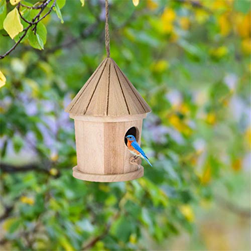 N-B Nido de pájaro de Madera Szaerfa, casa de pájaro Colgante, Jaula de pájaro de Madera Natural, Lugar de Descanso para pájaros, decoración de jardín para el hogar de pájaros