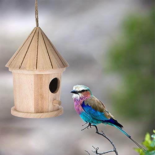 N-B Nido de pájaro de Madera Szaerfa, casa de pájaro Colgante, Jaula de pájaro de Madera Natural, Lugar de Descanso para pájaros, decoración de jardín para el hogar de pájaros