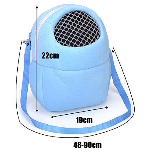 NALCY Portador de Hámster, Pet Carrier Bag, Bolsas de Transporte para Mascotas, Adecuado para Transportar Ratas Hámsters Ratones Ardillas Chinchillas Erizos y Otros Animales Similares (M, Azul)