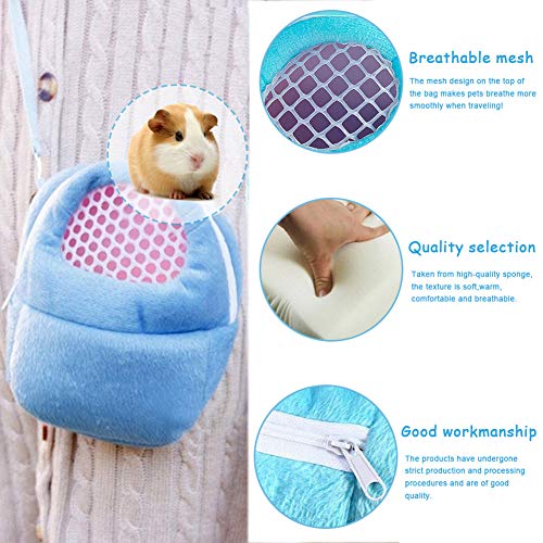 NALCY Portador de Hámster, Pet Carrier Bag, Bolsas de Transporte para Mascotas, Adecuado para Transportar Ratas Hámsters Ratones Ardillas Chinchillas Erizos y Otros Animales Similares (M, Azul)