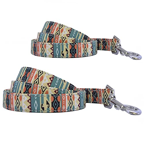 NESDRI, Correa para Perro, Mascota, étnico, Tribal, Azteca, Original. Moderna, Multicolor, Nailon, Correa Moda. Perros medianos y Grandes, Bonita. Diseño Moderno para Perros. Liberación rápida.
