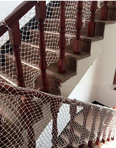 Netting Valla Escaleras Malla Blanco Mascota Perro Gato Anti-escape Neto Obstáculo Curso Entrenamiento Trepar La Red De Carga De La Escalada De La Escalera De La Barandilla(Size:6*8m（20*26ft）)