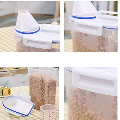 Onsinic 1pcs 2L plástico Dispensador de Cereales Caja de Almacenamiento de la Cocina de arroz Grano del envase Bonito Juguete para Mascotas