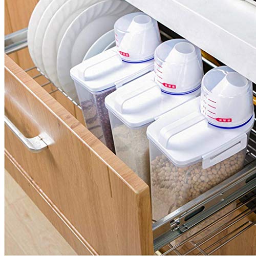 Onsinic 1pcs 2L plástico Dispensador de Cereales Caja de Almacenamiento de la Cocina de arroz Grano del envase Bonito Juguete para Mascotas