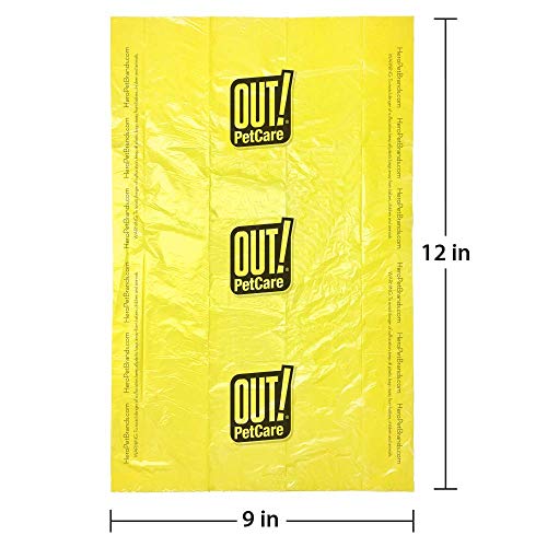 OUT! Bolsas para excrementos de Perro, Resistentes y a Prueba de Fugas, Color Verde (Paquete de 120 Unidades)