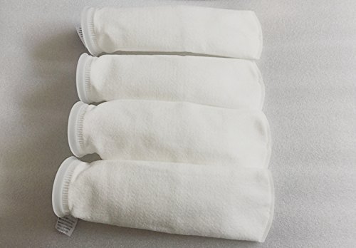 Paquete de 4 - Calcetines con filtro de anillo de 4 pulgadas 200 micrones - Bolsas de filtro de fieltro para acuario Anillo de -4 pulgadas por 16 pulgadas de largo - Se adapta a Eshopps y Aqueon