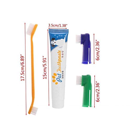 Pasta De Dientes Cepillo De Dientes para Los Perros Gatos Cepillar Los Dientes Limpiador De Aliento para Mascotas Ambientador Oral Care Dental Kit De Limpieza del Cepillo De Dientes Set