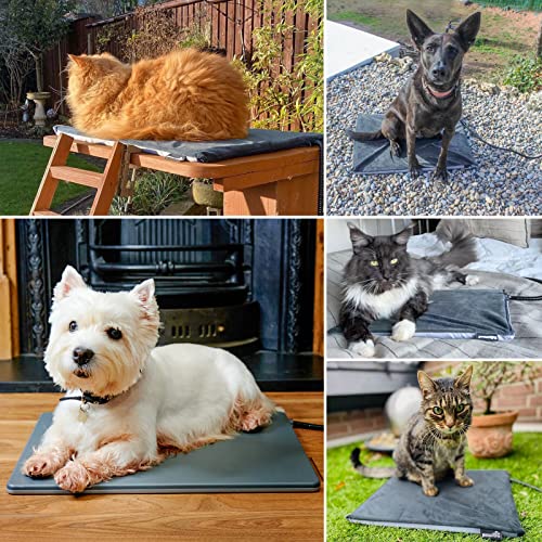 Pecute Alfombrilla térmica para Mascotas, Carcasa Dura de ABS Mejorada, calefacción de Temperatura Constante, protección de Alta Temperatura, Adecuado para Uso en Interiores y Exteriores
