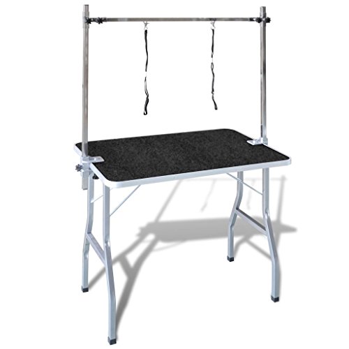 pedkit Mesa Perro Peluqueria Mesa Plegable de Aseo Canina, Mesa para Perros Mascota de Altura Regulable, Ideal Mesa de Mascotas, Gatos y Mascotas Ajustable 2 Lazos