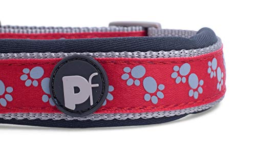 Petface Signature Collar Acolchado para Perro, de la Marca, Talla pequeña, con Lunares de Color Gris