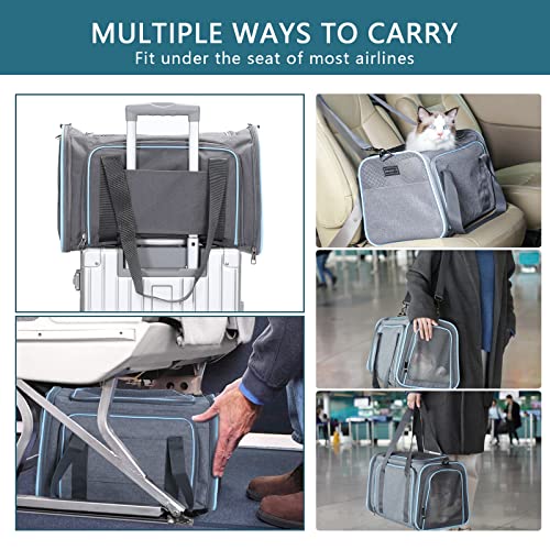 Petsfit Sac de Transport Chat Chien Extensible, Portable Sac Transport Chien Lapin, Souple et Pliable Avec Tapis en Laine pour Voyage en Avion/Voiture/Train