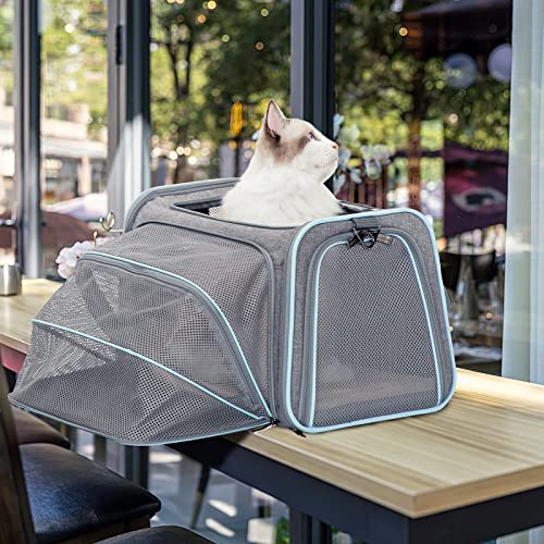 Petsfit Sac de Transport Chat Chien Extensible, Portable Sac Transport Chien Lapin, Souple et Pliable Avec Tapis en Laine pour Voyage en Avion/Voiture/Train