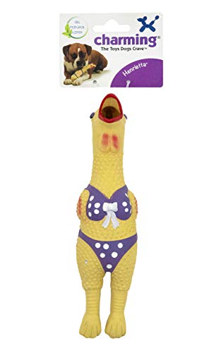 Petstages Juguete Interactivo con Sonido para Perros de Látex Pavo Henrietta (L). Mordedor de Goma para Cachorros Grandes con Forma de Pollo. Accesorios para Mascotas
