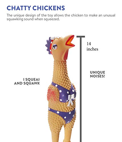 Petstages Juguete Interactivo con Sonido para Perros de Látex Pavo Henrietta (L). Mordedor de Goma para Cachorros Grandes con Forma de Pollo. Accesorios para Mascotas