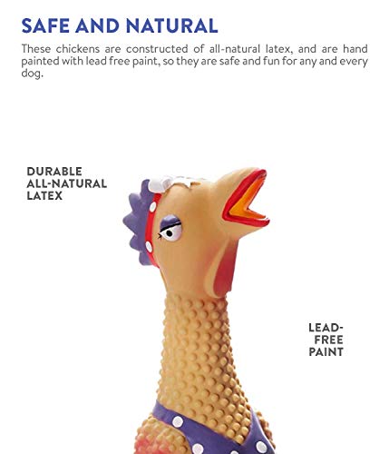 Petstages Juguete Interactivo con Sonido para Perros de Látex Pavo Henrietta (L). Mordedor de Goma para Cachorros Grandes con Forma de Pollo. Accesorios para Mascotas