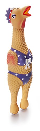 Petstages Juguete Interactivo con Sonido para Perros de Látex Pavo Henrietta (L). Mordedor de Goma para Cachorros Grandes con Forma de Pollo. Accesorios para Mascotas