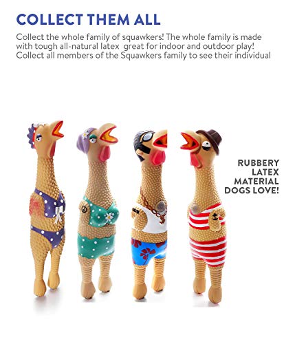 Petstages Juguete Interactivo con Sonido para Perros de Látex Pavo Henrietta (L). Mordedor de Goma para Cachorros Grandes con Forma de Pollo. Accesorios para Mascotas