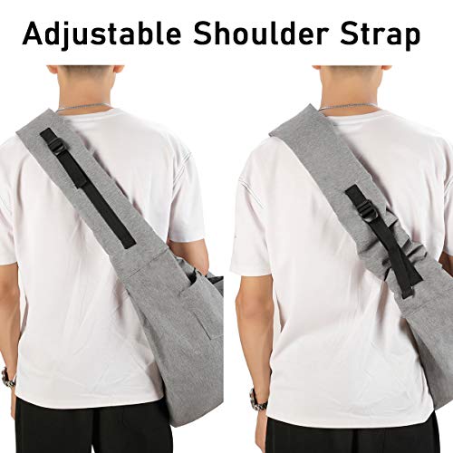 PETTOM Bandolera Perro Gato Pequeño Bolso para Mascotas ≤6KG Ajustable Impermeable Transportín con 2 Bolsillos Pet Sling Respirable y Cómodo para Mascotas para Transporte Viajar Vion Gris