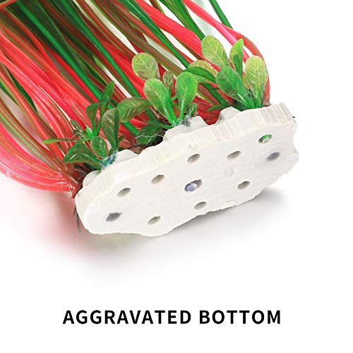 Plantas de Acuario Artificiales, Decoraciones de Adornos de Plantas de Acuario, Accesorios de Plantas Acuáticas de Gran Paisaje de Plástico - 2 Piezas, Rosa