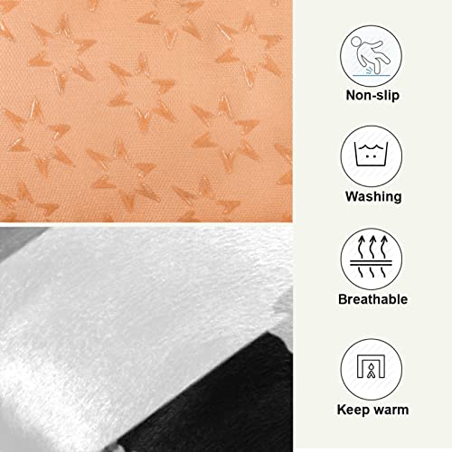 Poeticcity Alfombra de cama para perros pequeños y medianos, diseño abstracto vintage retro, color negro, blanco, gris, para mascotas, antideslizante, lavable y seco, de 24 x 18 pulgadas
