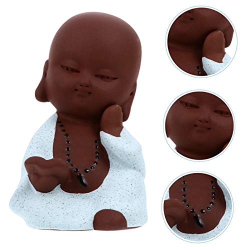 POPETPOP Mini Feliz Buda Sonriente Estatua Maitreya Estatuilla para Pecera Acuario Paisaje Ornamentos Vintage Estatuilla de Mesa Decoración Azul