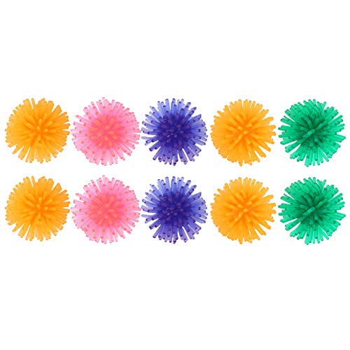 Queen.Y Gato Jugando Bolas, 10Pcs Coloridos Pelota elástica Interactivo Balones para Mascotas Gatito Actividad Jugando Masticación Juguete de Ejercici (Color Aleatorio)