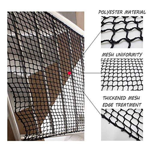 Red de Seguridad para Balcones y Ventanas, Guardia Red De Escalera, Balcón Neto Negro Red De Seguridad Para Gatos Puerta Valla Barandilla Ventana Redes Protectoras Para Niños Fútbol Béisbol Fútbol Cam