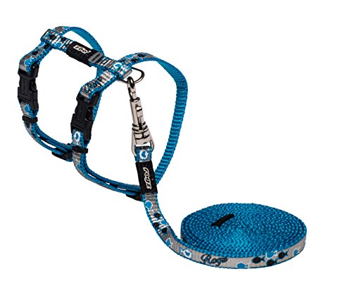 Rogz Catz ReflectoCat - Correa y arnés, Talla Extra pequeña, Color Azul