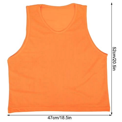 Ruiqas Chaleco de entrenamiento de fútbol de los niños 12Pcs, pequeño chaleco transpirable del ejercicio de la malla tamaño libre naranja para