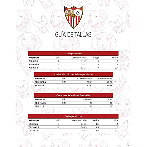 Sevilla, Arnés para Perro Talla L Producto Oficial Sevilla Fútbol Club Poliéster Color Rojo (CyP Brands)