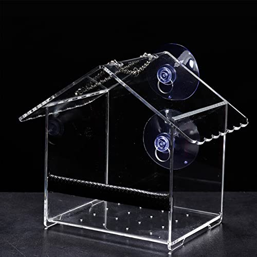 SHOVEL Techo en Forma de Ventana acrílica Transparente con 2 potentes ventosas adicionales y Bandeja de Semillas para Decorar su casa con Hermosas Aves Silvestres