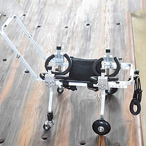 Silla de ruedas para perros, silla de ruedas ajustable para perros de cuatro ruedas, carrito, soporte para todo el cuerpo, rehabilitación de la pata delantera, banda para el vientre gratis para proteg