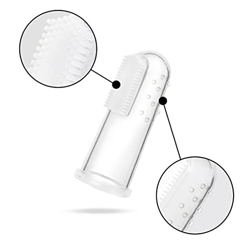 SIOPPKIK Conjunto de 10 Cepillo de Dientes de Mascotas y Kit Cepillos Dentales de Silicona Suave de Doble Cara con Mango Largo Curvado Cepillos de Dientes de Perro Gato Cepillo de Limpieza