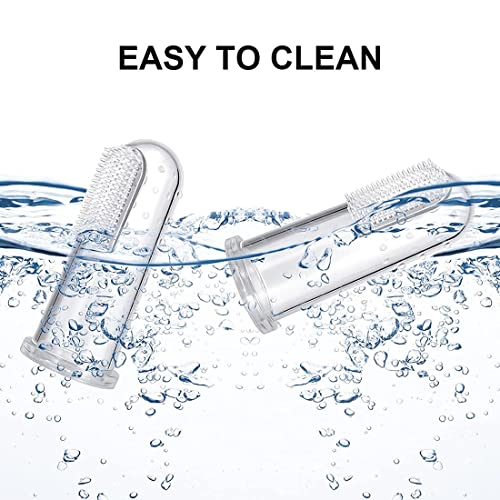 SIOPPKIK Conjunto de 10 Cepillo de Dientes de Mascotas y Kit Cepillos Dentales de Silicona Suave de Doble Cara con Mango Largo Curvado Cepillos de Dientes de Perro Gato Cepillo de Limpieza