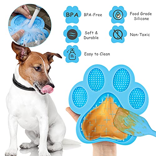 Sirecal Perro Lamer Almohadilla, Almohadilla Lamer Mascotas, Perro De La Estera Lenta Alimentador, Almohadilla De Silicona Duradera para Lamer, 2PCS (Azul, Rojo)
