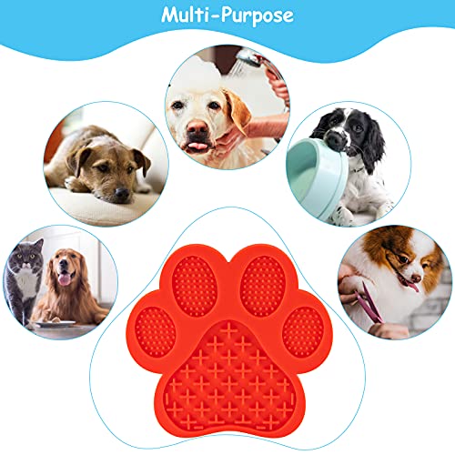 Sirecal Perro Lamer Almohadilla, Almohadilla Lamer Mascotas, Perro De La Estera Lenta Alimentador, Almohadilla De Silicona Duradera para Lamer, 2PCS (Azul, Rojo)