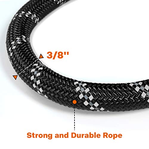 Taglory Correa de Perro, 1,2 m Correa de Fuerte de Perro para Perros Medianos y Grandes con Mango Acolchado Suave y Hilos Reflectantes, Negro