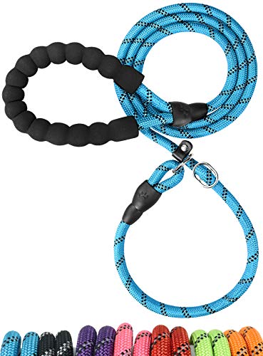 TagME Reflectante Correa Perro Adiestramiento,Correa Retriever,Correa de Entrenamiento,Correa Ajustable Perro Pequeño,Ø8mm x 185cm,Azul
