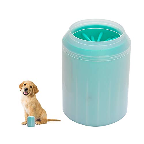 Taza de lavado de pies para mascotas, limpiador de patas de perro, gato, cachorro, cepillo de silicona desmontable portátil para limpiar la huella de barro de arena sucio para la mascota activa