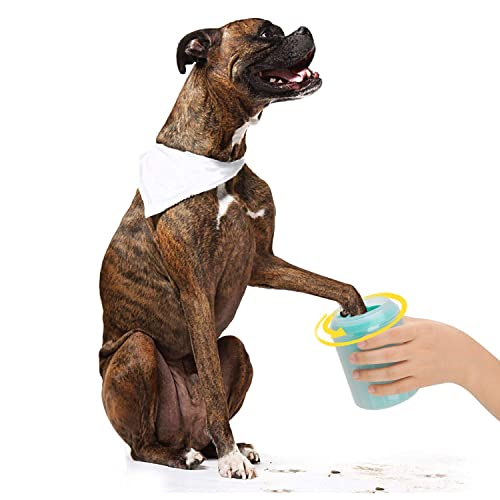 Taza de lavado de pies para mascotas, limpiador de patas de perro, gato, cachorro, cepillo de silicona desmontable portátil para limpiar la huella de barro de arena sucio para la mascota activa