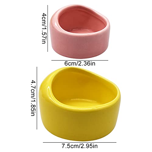 Tazón de Cerámica para Hámster,Yueser 4 Piezas Cuencos de Cerámica para Comer Hámster Cuencos de Hámster Cerámicos Antivuelco Resistentes a Masticación Cuencos para Ardilla Jerbo Comedero