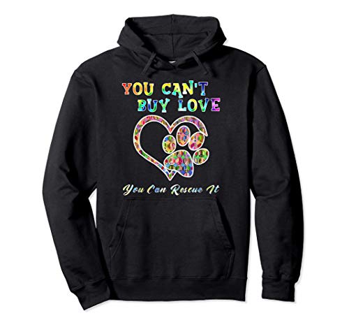 Tie Dye Rescue Adopción de mascotas Perro que no puede Sudadera con Capucha