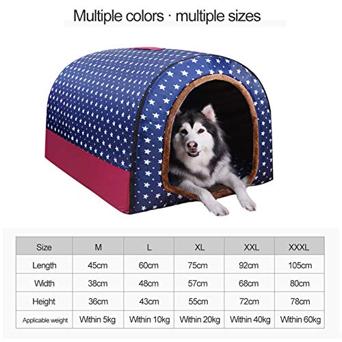 Tienda para Mascotas Nido para Grandes Perro Cueva Cama Casa Interior Perrera para Perros Deluxe Camas para Perro Plegable Casetas Lavable,D,XXXL105x80x72cm