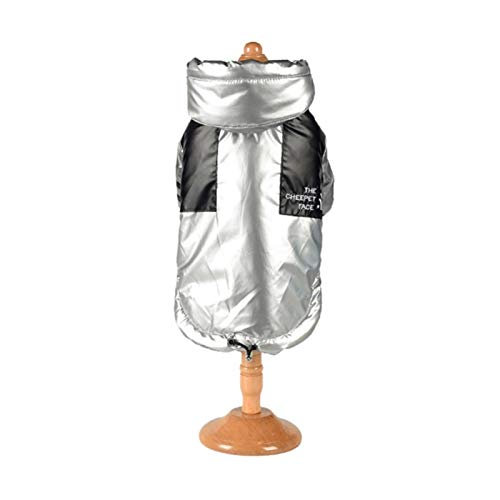TTCI-RR Ropa Mascotas Pequeña chaqueta descendente impermeable mediano tamaño pequeño perro invierno cálido perro ropa con capucha abrigo ropa for mascotas (Color : GRAY, Size : XL)