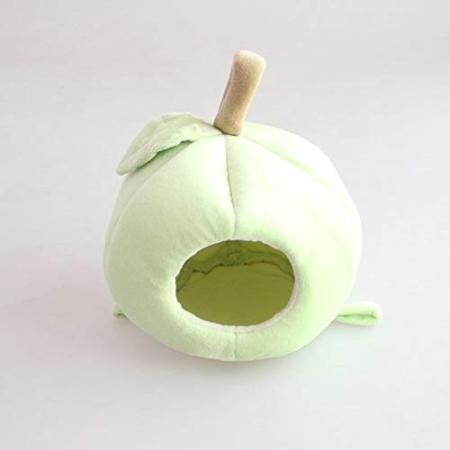 U-M 1 uds. adorable forma de manzana hámster dormir nido suave felpa escondite jaula caliente casa para hámster erizo Totoro conejo cerdo holandés verde calidad superior y creativo