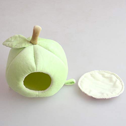 U-M 1 uds. adorable forma de manzana hámster dormir nido suave felpa escondite jaula caliente casa para hámster erizo Totoro conejo cerdo holandés verde calidad superior y creativo