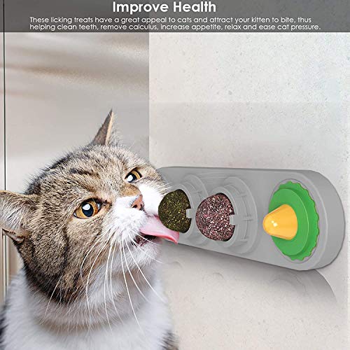 U/D Juguete de pelota de hierba gatera para lamer gatos, aperitivos naturales comestibles para gatos, juguete de pared para gatos
