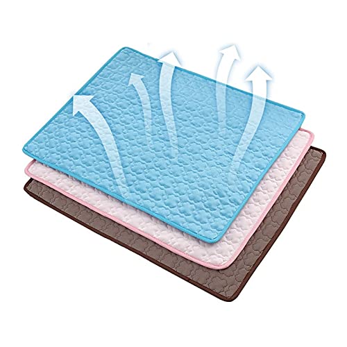 UKKO Manta para Mascotas Summer Transpirable Mat Puppy Camas De Enfriamiento Medio Manta Manta Manta Cojín Grande Mascota Fresca Pad Silk Pads-Brown,XXL 150X100Cm
