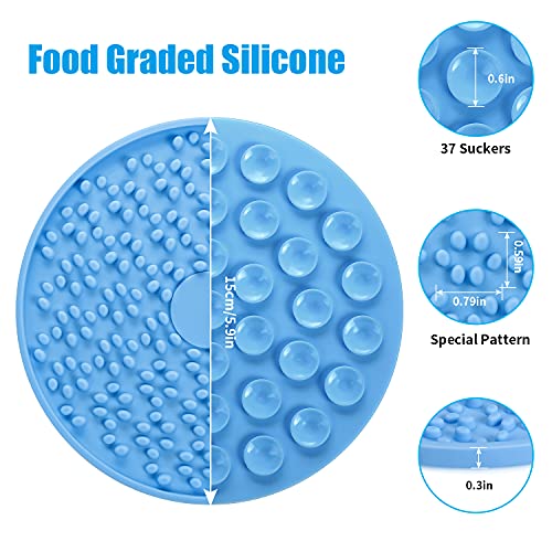 Uktunu Almohadilla para Lamer Alfombrilla para Lamer Lick Mat para Perros 2 Piezas de Silicona Almohadilla Lamer de Perros Alimentador Lento para Alimentación Lenta y Distracción de Perros Azul+Rojo